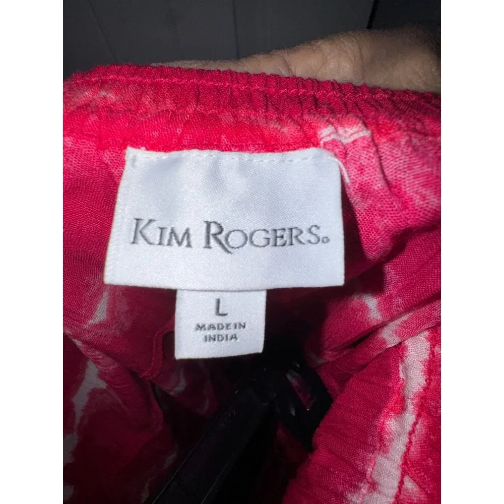 Kim Rogers Red & White Tie-Dye Tiered Maxi Skirt L - Picture 3 of 5